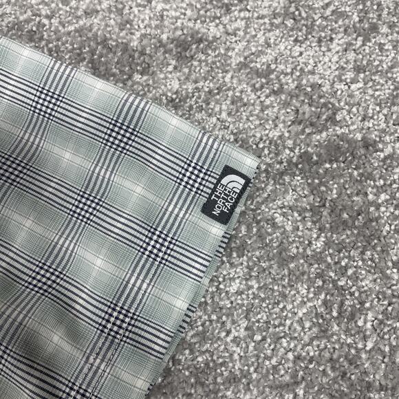 North Face Shirt Mens Large Button Up Vented Mesh Plaid Outdoors Short Sleeve - Picture 6 of 14